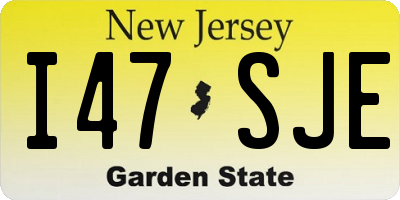 NJ license plate I47SJE
