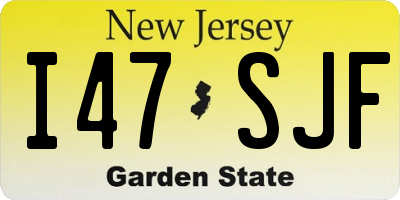 NJ license plate I47SJF