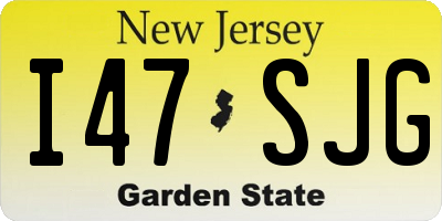 NJ license plate I47SJG
