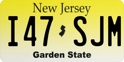 NJ license plate I47SJM