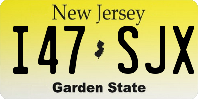 NJ license plate I47SJX