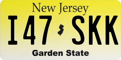 NJ license plate I47SKK