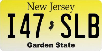 NJ license plate I47SLB