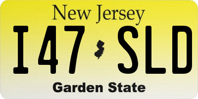 NJ license plate I47SLD