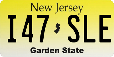 NJ license plate I47SLE