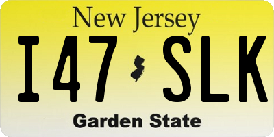 NJ license plate I47SLK