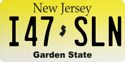 NJ license plate I47SLN