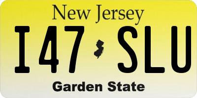 NJ license plate I47SLU