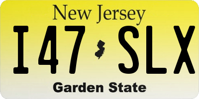 NJ license plate I47SLX