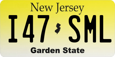 NJ license plate I47SML