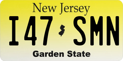 NJ license plate I47SMN