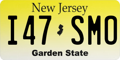 NJ license plate I47SMO