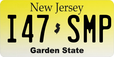 NJ license plate I47SMP
