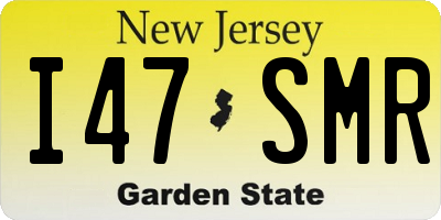 NJ license plate I47SMR