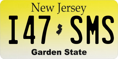 NJ license plate I47SMS