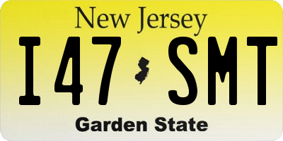 NJ license plate I47SMT
