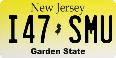 NJ license plate I47SMU