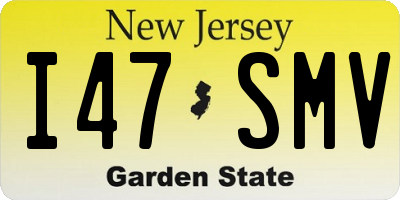 NJ license plate I47SMV