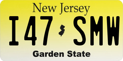NJ license plate I47SMW
