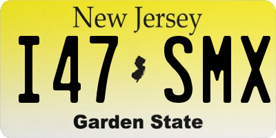 NJ license plate I47SMX
