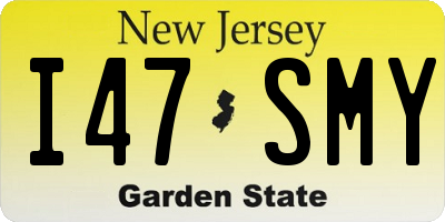 NJ license plate I47SMY