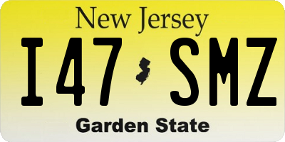 NJ license plate I47SMZ