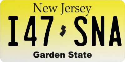 NJ license plate I47SNA