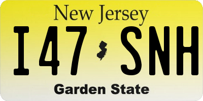 NJ license plate I47SNH