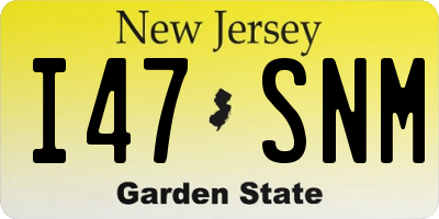 NJ license plate I47SNM