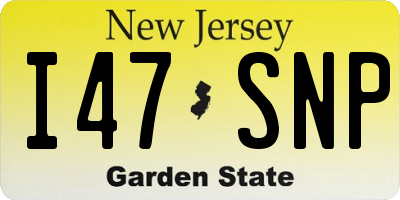 NJ license plate I47SNP