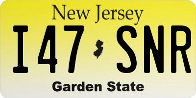 NJ license plate I47SNR