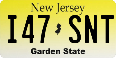 NJ license plate I47SNT