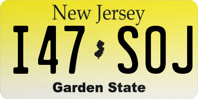 NJ license plate I47SOJ