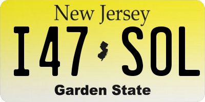 NJ license plate I47SOL
