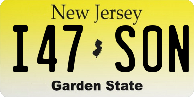 NJ license plate I47SON