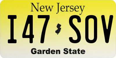 NJ license plate I47SOV