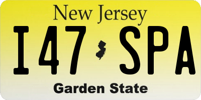 NJ license plate I47SPA