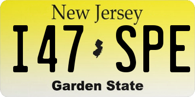 NJ license plate I47SPE