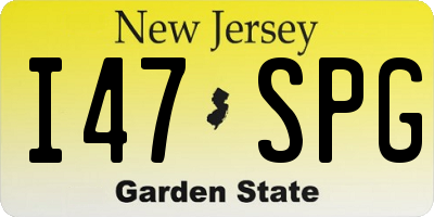 NJ license plate I47SPG