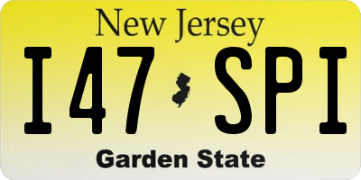 NJ license plate I47SPI