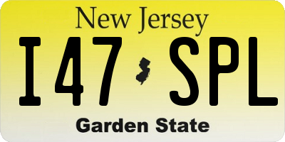 NJ license plate I47SPL