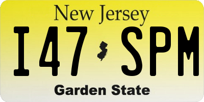 NJ license plate I47SPM