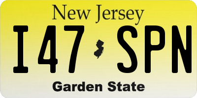 NJ license plate I47SPN