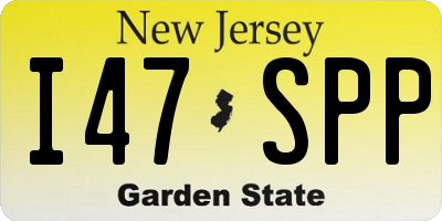 NJ license plate I47SPP
