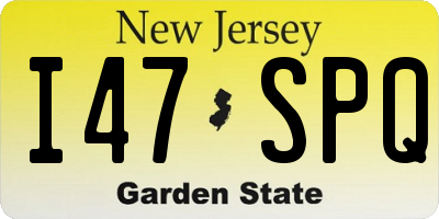 NJ license plate I47SPQ