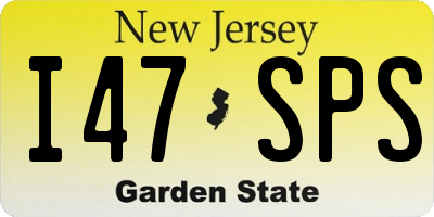 NJ license plate I47SPS