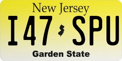 NJ license plate I47SPU