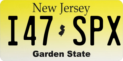 NJ license plate I47SPX
