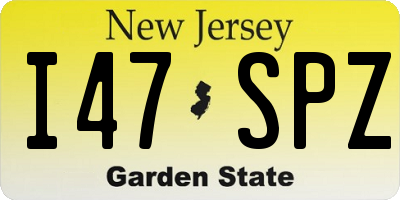 NJ license plate I47SPZ