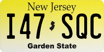 NJ license plate I47SQC